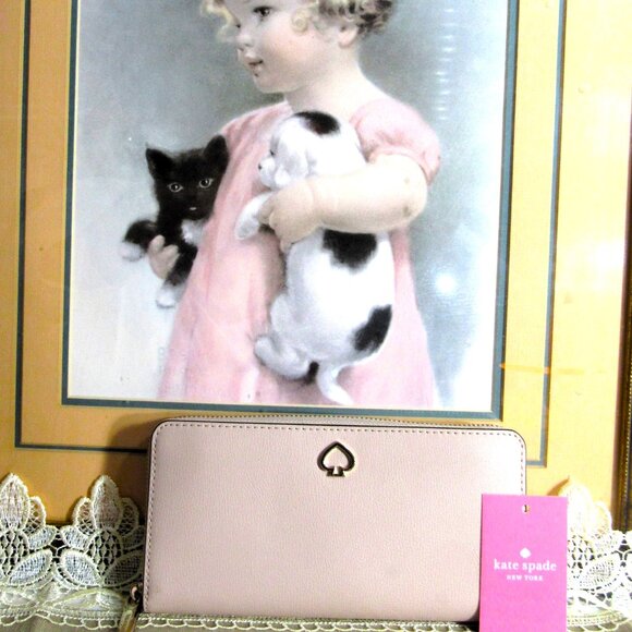 KATE SPADE "BEIGE PINK" CONTINENTAL ORGANIZER WALLET, ORG $ 289 EXCEL CONDITION - Picture 1 of 9